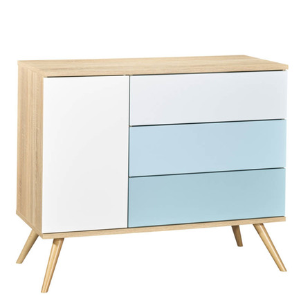 Chambre DUO Lit 140x70 + Commode Bleue SEVENTIES SAUTHON - 4