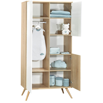 Chambre TRIO Lit 120x60 + Commode Bleue + Armoire SEVENTIES SAUTHON - 5