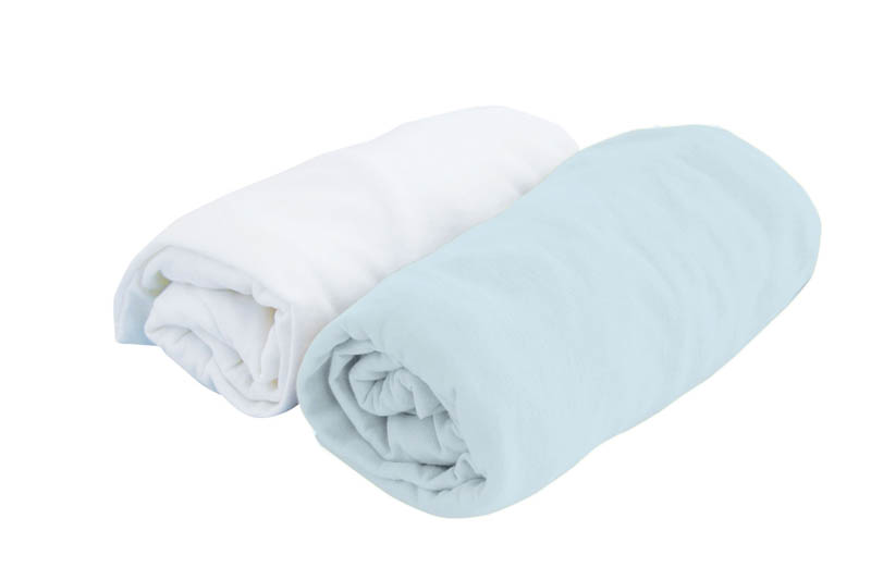 Lot De 2 Draps Housse 70x140 Cm Blanc Ciel Vente En Ligne De Bebe9