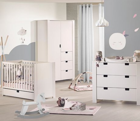 Chambre Trio Lit 60x120 Commode Armoire City Blanc Vente En Ligne De Chambre Bebe Bebe9