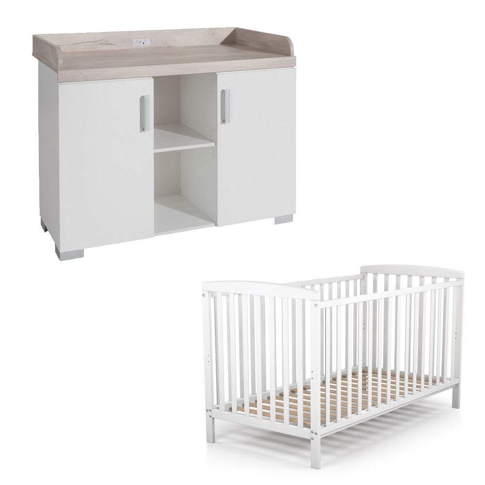 Chambre Duo Lit Cosy Blanc Commode Metamorphose Vente En Ligne De Bebe9