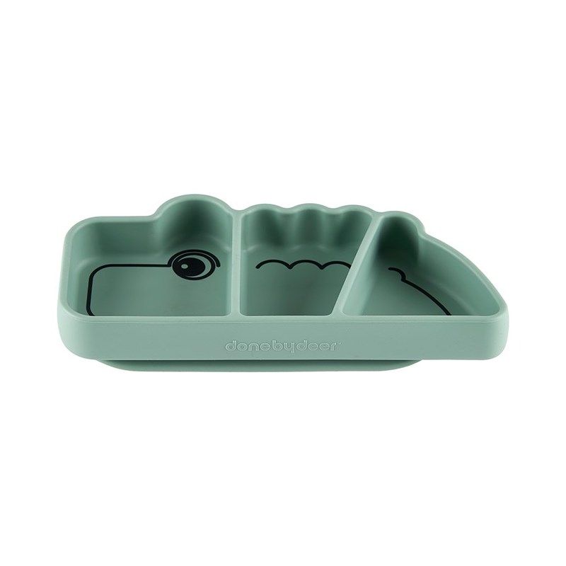 Assiette A Gouter Antiderapante Silicone Croco Vert Vente En Ligne De Repas Bebe9