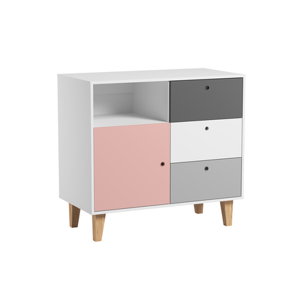 Commode Baby Blanc Graphite Gris Rose Vente En Ligne De Chambre Bebe Bebe9