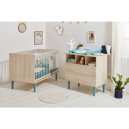 Chambre Duo Lit 60x1 Commode Opaline Bleu Vente En Ligne De Chambre Bebe Bebe9