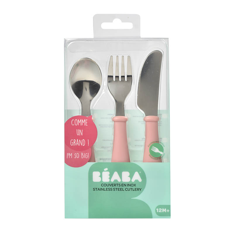 Set De 3 Couverts Inox Old Pink Vente En Ligne De Repas Bebe9