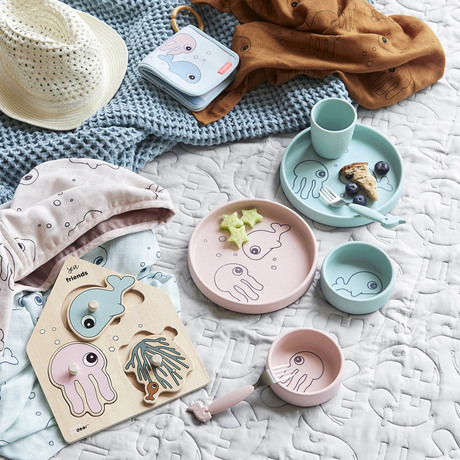 Coffret Repas Silicone Sea Friends Bleu Vente En Ligne De Repas Bebe9