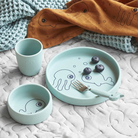 Coffret Repas Silicone Sea Friends Bleu Vente En Ligne De Repas Bebe9