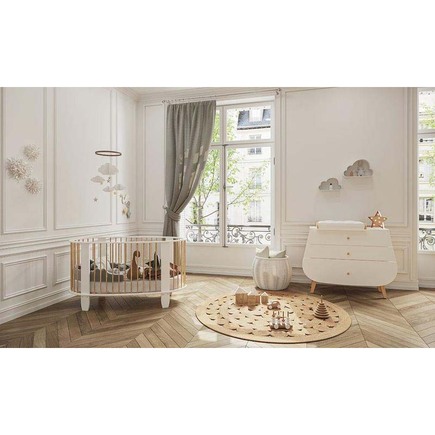 Chambre Duo Lit Cocon 60x1 Cm Commode Trapeze Blanc Bois Vente En Ligne De Chambre Bebe Bebe9