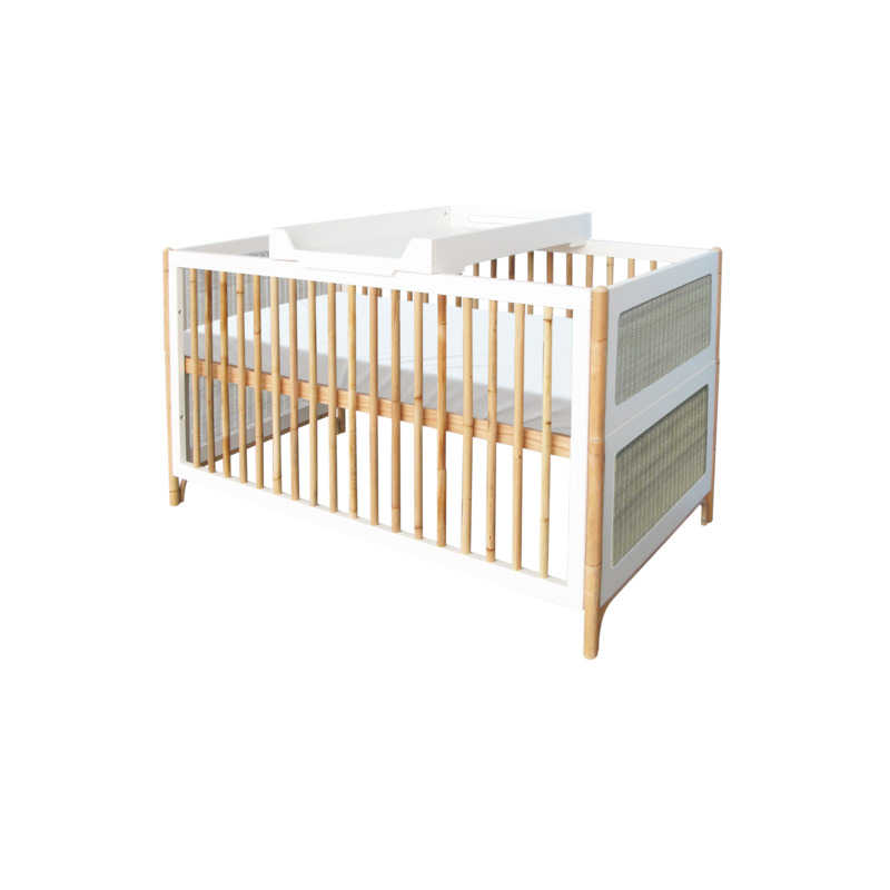 Lit Evolutif 70x140 Cannage Tressage Rotin Oceania Neige Vente En Ligne De Chambre Bebe Bebe9