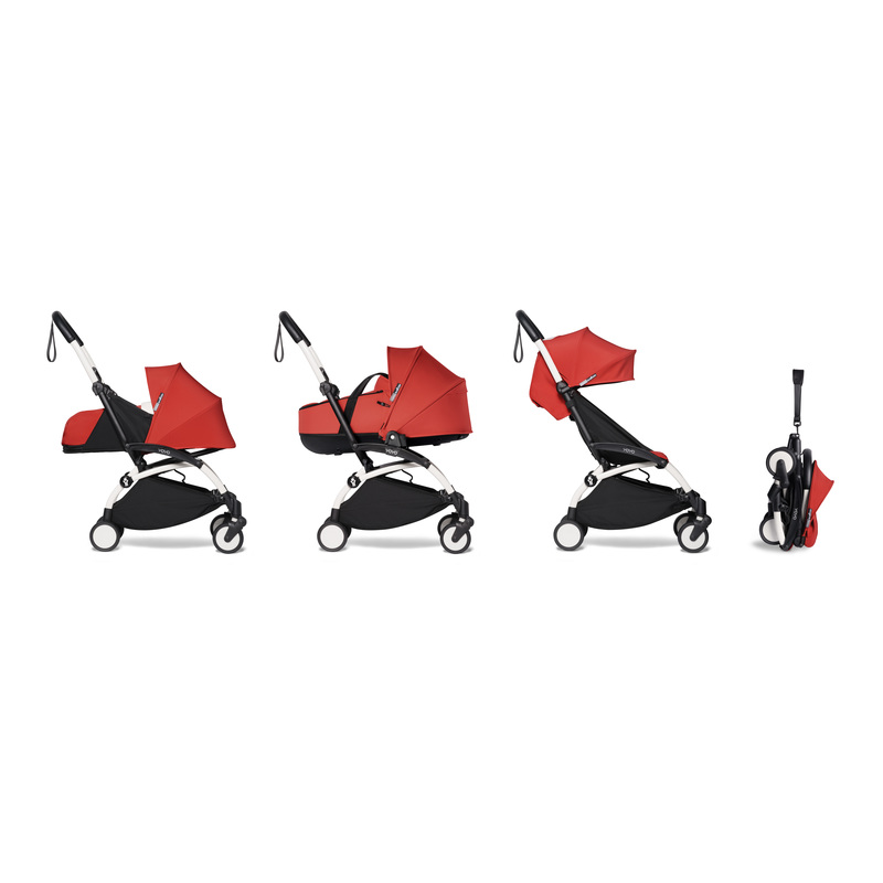 Poussette Yoyo Pack 0 Pack 6 Nacelle Rouge Cadre Blanc Vente En Ligne De Poussette Bebe9