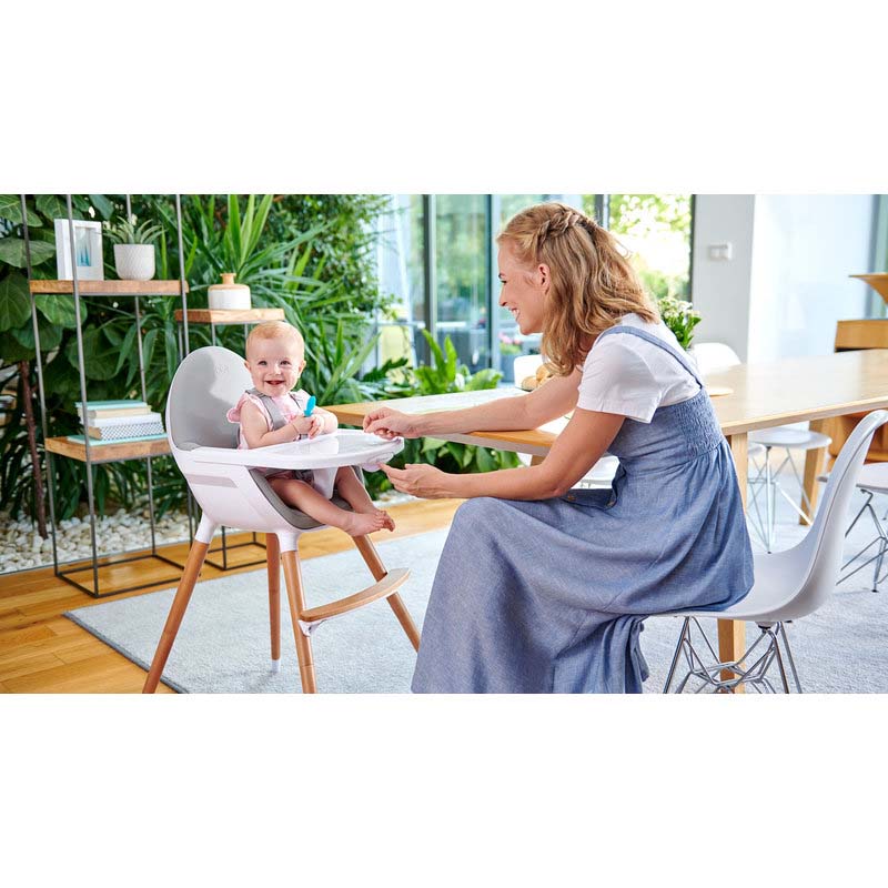 Kinderkraft Chaise haute bébé évolutive 2 en 1 FINI Plateau réglable  Tablette amovible - Gris
