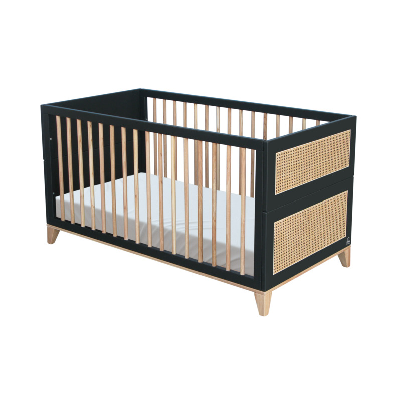 Lit Evolutif 70x140 Cannage Rotin Nami Onyx Vente En Ligne De Chambre Bebe Bebe9