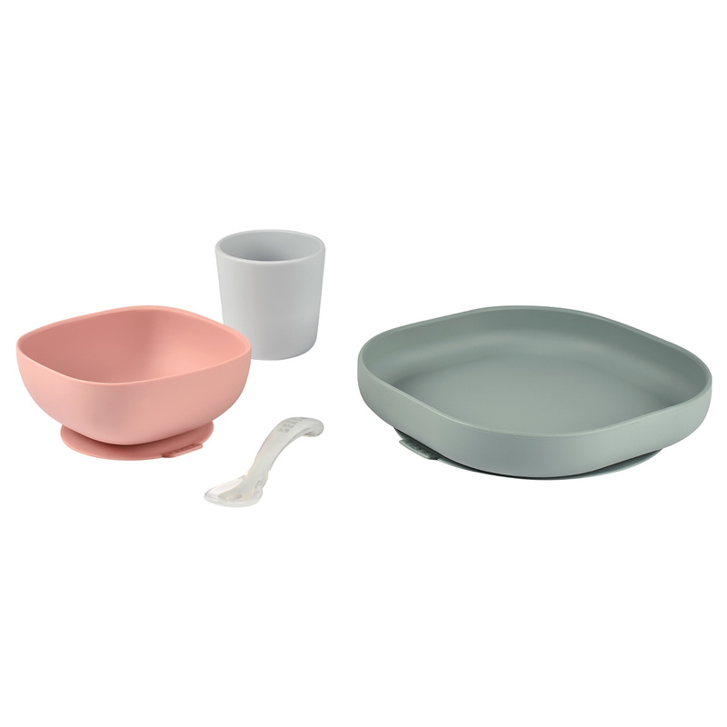 Coffret Repas Silicone 4 Pieces Eucalyptus Vente En Ligne De Repas Bebe9