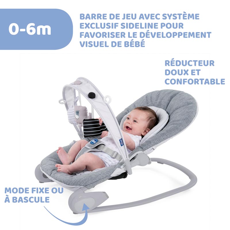 Chicco - Transat Bébé Hoopla 0m+ - Position fixe ou à bascule - Spectrum :  : Bébé et Puériculture
