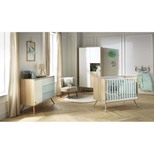 Chambre DUO Lit 140x70 + Commode Bleue SEVENTIES