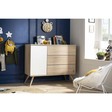 Chambre TRIO Lit 120x60 Commode Bois Armoire SEVENTIES PL OFF SAUTHON - 2