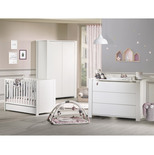 Chambre Lit 120x60 commode armoire LOFT Blanc + PL OFF