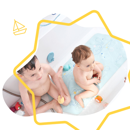 Tapis de bain XXL Bleu BADABULLE, Vente en ligne de Baignoire bébé