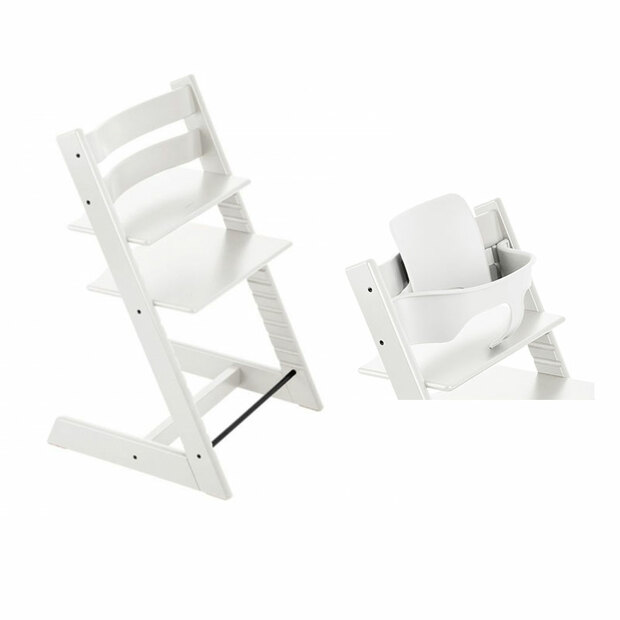 Chaise haute TRIPP TRAPP + BabySet Blanc OFFERT STOKKE