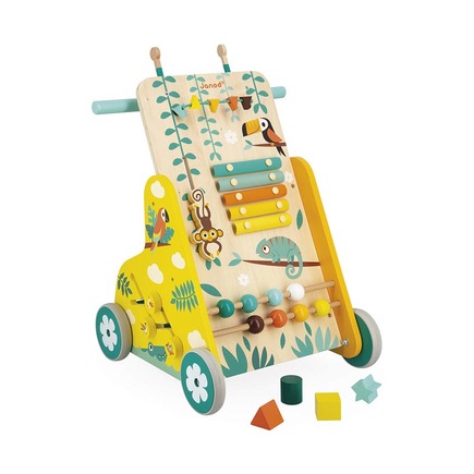 KiddyMoon Trotteur avec un Tableau D'activité, Chariot de Marche pour Bébé,  Multicolore
