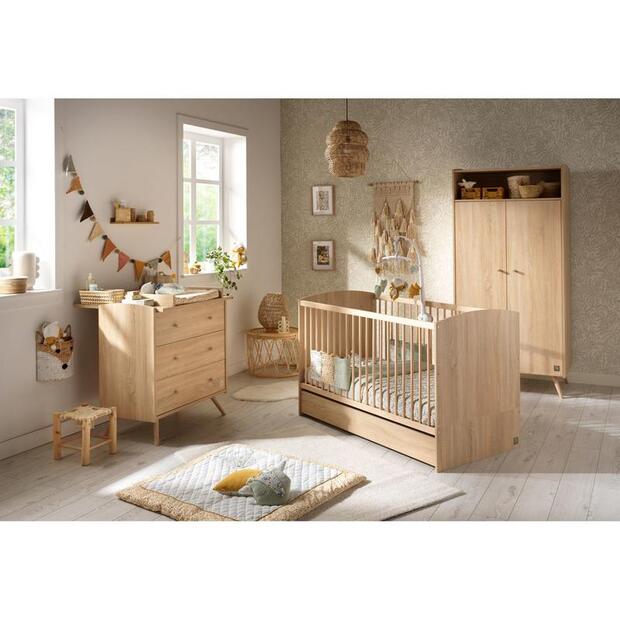 Chambre TRIO Lit 70x140 Commode Armoire ACCESS Bois Plan à langer OFFERT SAUTHON