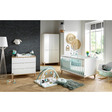 Chambre TRIO lit 60x120 cm + commode + armoire AUBIN Blanc + Plan à  langer OFFERT BEBE9 CREATION