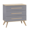 Chambre Lit 70x140 + Commode + Armoire FANON Gris + Plan à  langer OFFERT BEBE9 CREATION - 4