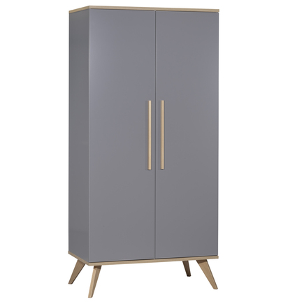 Chambre Lit 70x140 + Commode + Armoire FANON Gris + Plan à  langer OFFERT BEBE9 CREATION - 6