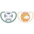 Lot de 2 Sucettes SPACE 6-18m Zèbre/Soleil NUK