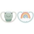 Lot de 2 Sucettes SPACE 0-6m Grenouille/Arc en ciel NUK