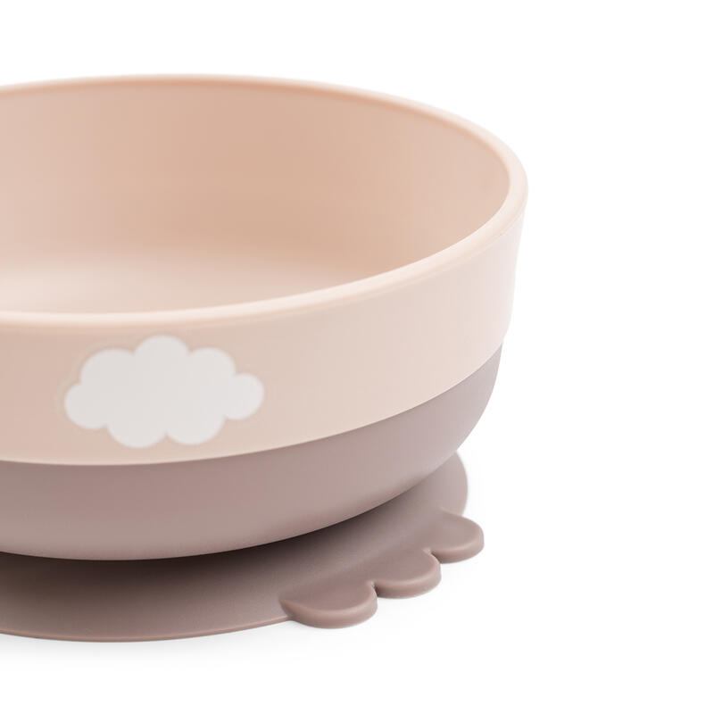 Done by Deer™ Assiette enfant compartimentée Foodie Happy clouds PP rose