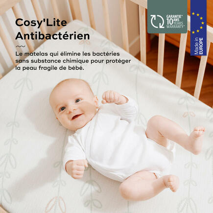 BABYMOOV Plan incliné Cosymat Antibactérien, élimine naturellement les  bactéries, adapté aux matelas 60x120 cm