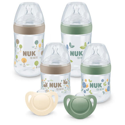 Coffret Perfect Start Nuk for Nature - 2x260ml + 2x150ml + 2 Sucettes T1 NUK