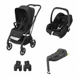 Poussette duo Leona 2 Black + CabrioFix I-size Black + CabrioFix I-Size Base