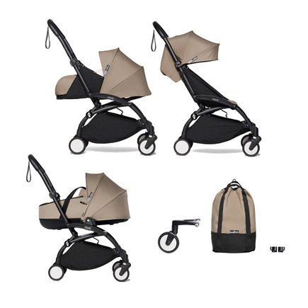 Poussette YOYO² Pack 0+ et 6+ Taupe / Cadre Noir BABYZEN, Vente en