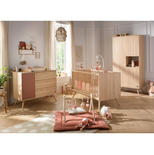 Chambre TRIO Lit 140x70 commode Armoire SEVENTIES Terracotta + PAL OFFERT