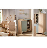 Chambre TRIO Lit 140x70 Commode1P Armoire 2P TOKYO Sauge + PAL OFFERT