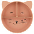 Assiette avec ventouse en silicone et compartiments Mrs. Cat - Rose TRIXIE