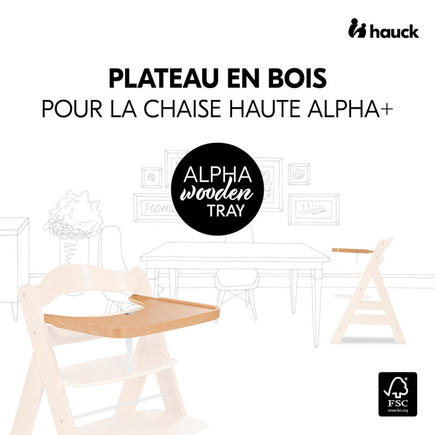 Tablette pour chaise haute Alpha+ - Bois HAUCK - 8