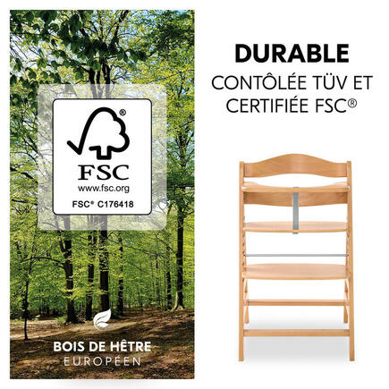 Chaise haute Alpha+ - Bois HAUCK - 18