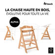 Chaise haute Alpha+ - Bois HAUCK