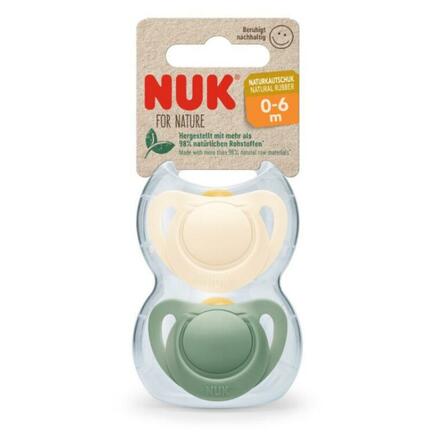 2 sucettes For Nature latex 0-6m - Vert NUK - 2