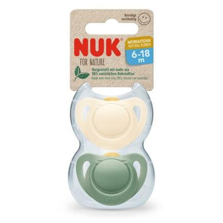 2 sucettes For Nature latex 6-18m - Vert NUK - 2