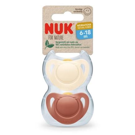 2 sucettes For Nature latex 6-18m - Rouge NUK - 2