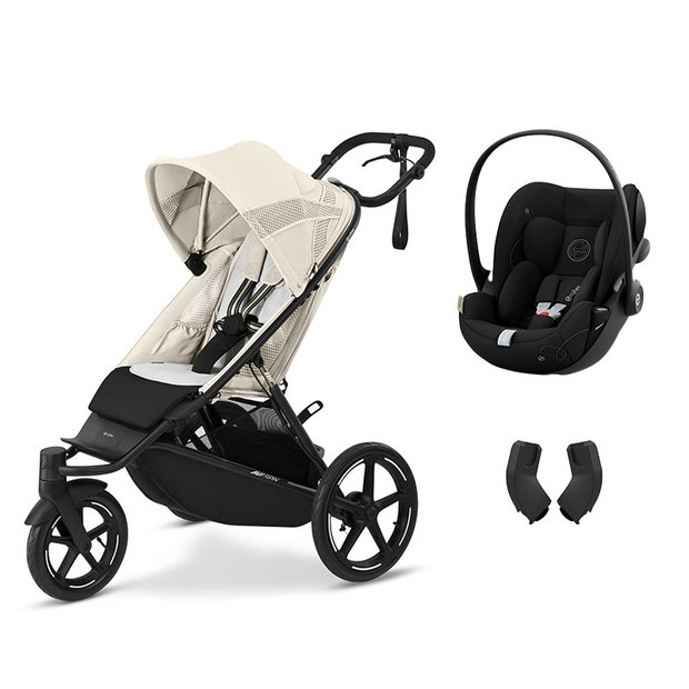 Poussette duo Avi Spin - Seashell beige + Cloud G - Moon Black CYBEX