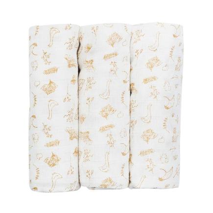 Lot de 3 langes 70x70 cm Wonderfull - Beige TROIS KILOS SEPT