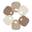 Lot de 6 bavoirs de naissance nid d'abeille - Beige/chocolat TROIS KILOS SEPT