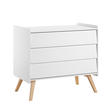 Commode 3 tiroirs Vintage - Blanc/chêne VOX