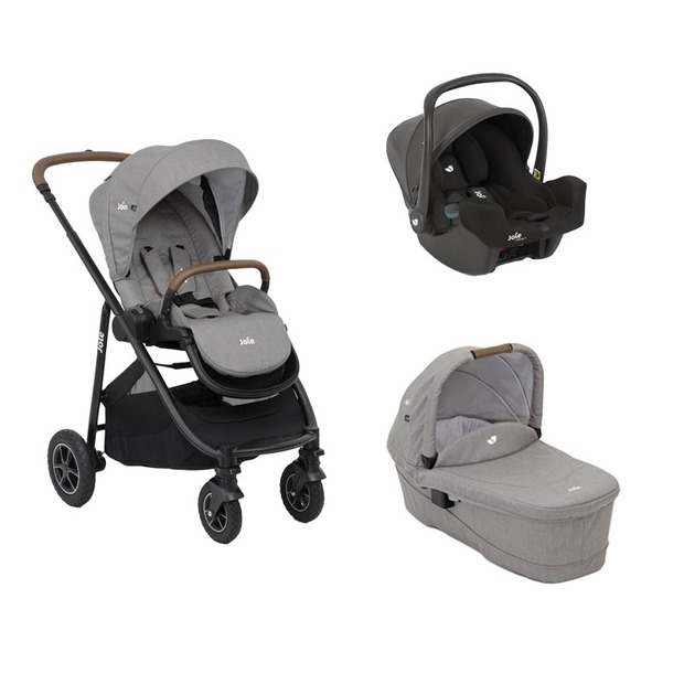 Poussette trio Versatrax + Nacelle Ramble XL Gray Flannel + Siège-auto GR0+ I-Snug 2 Shale JOIE