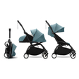 Poussette YOYO 3 Pack 0+ et 6+ Aqua / Cadre Noir STOKKE